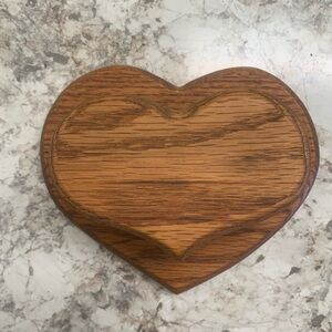 Wooden Heart Trinket Box - Brown Oak Finish